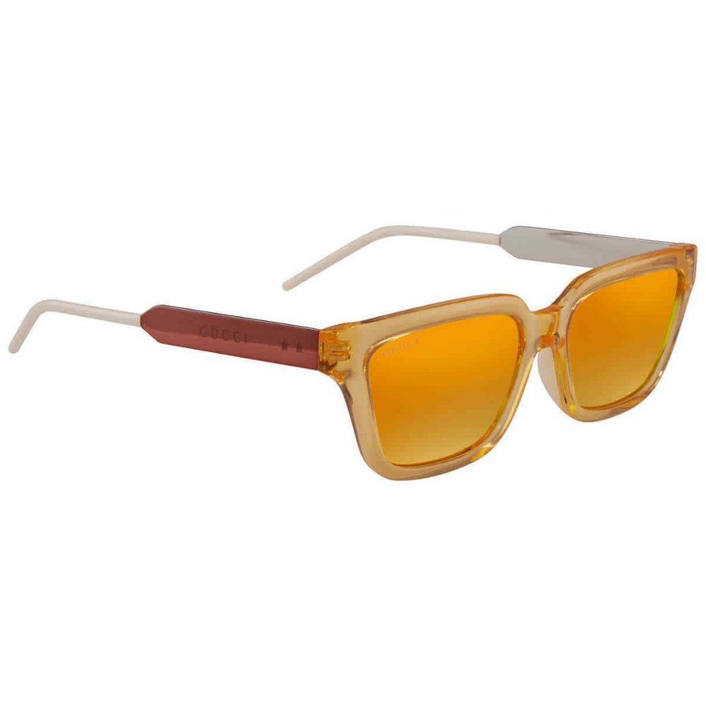 NEW Gucci Orange Mirror Rectangular Men's Sunglasses